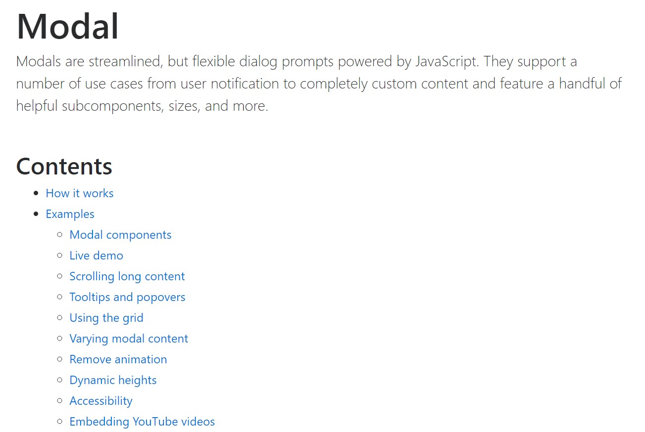 Bootstrap Modal Popup: official documentation