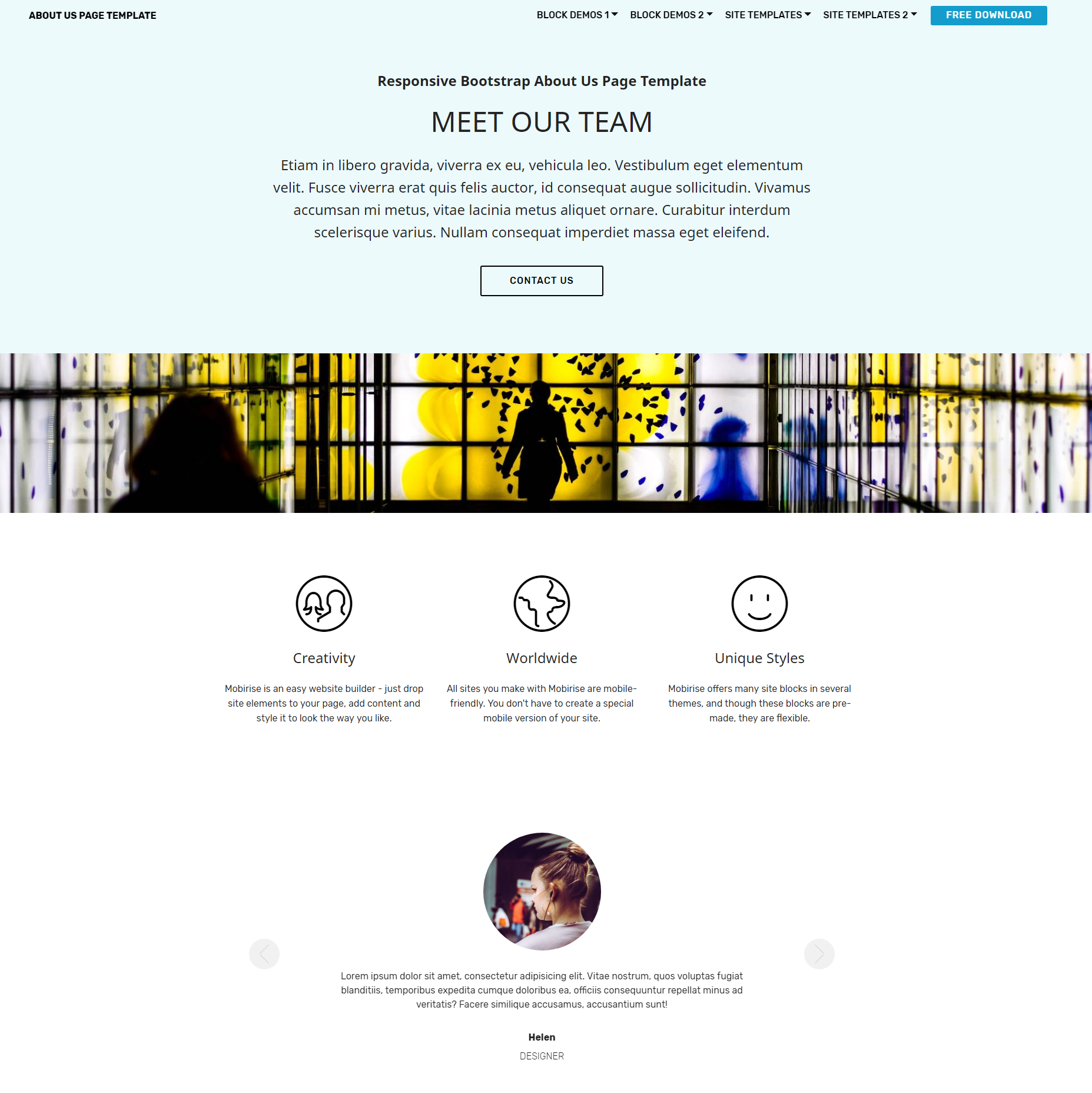 Free Download Bootstrap  About Us  Themes