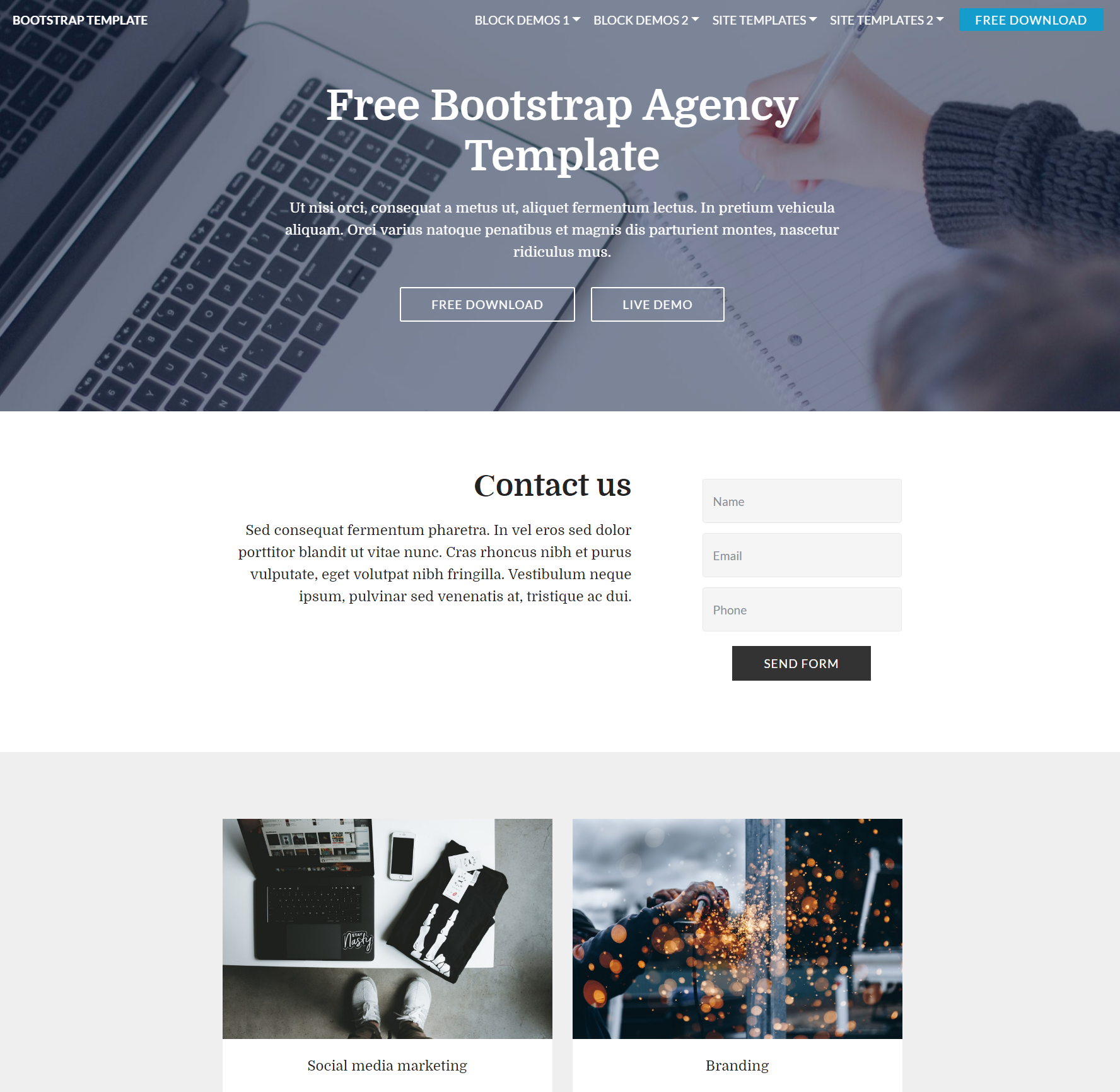 HTML Bootstrap  Agency Templates