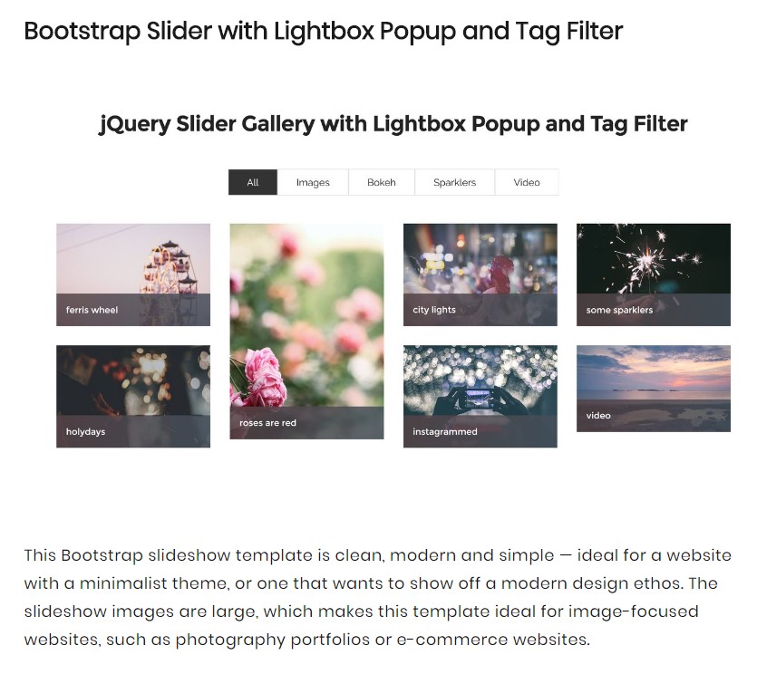  Bootstrap Slider Template 