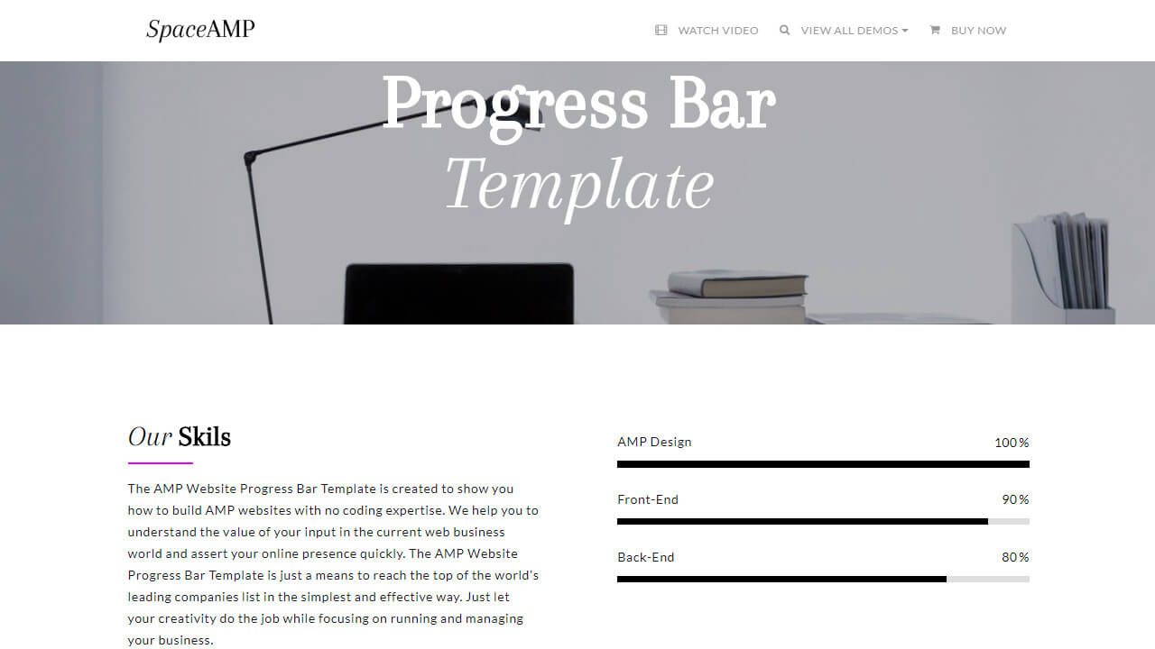 AMP Website Progress Bar Template
